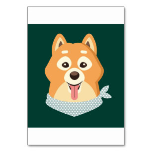 Flat Illustration Niedlich Sibainu Dog Welpe Tischnummer