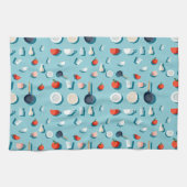 Flat lay kitchenware mugs and bright red tomatoes geschirrtuch (Horizontal)