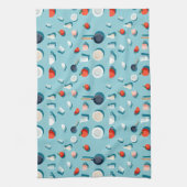 Flat lay kitchenware mugs and bright red tomatoes geschirrtuch (Vertikal)