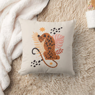 Flat Leopard Design Boho Throw Kissen