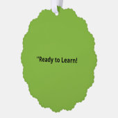 Flat Lime Green Background – School Texture Ornament Karte (Links)