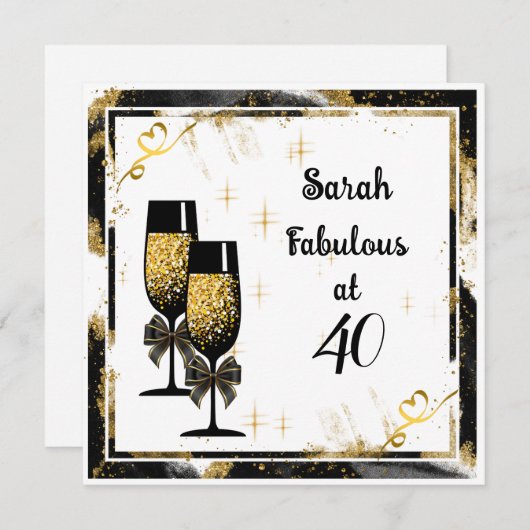 Flat Meilenstein Geburtstagskarte Feiertagskarte (Vorne/Hinten)