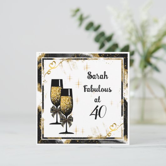 Flat Meilenstein Geburtstagskarte Feiertagskarte (Stehend Vorderseite)