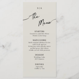 Flat Menu für Boho Wedding. Menükarte