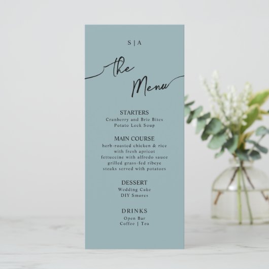 Flat Menu für Boho Wedding. Menükarte (Stehend Vorderseite)