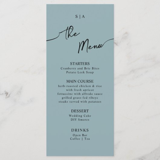 Flat Menu für Boho Wedding. Menükarte (Vorderseite)