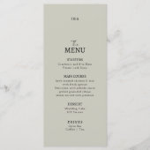 Flat Menu Hochzeit Minimalistisch modern. Menükarte (Vorderseite)