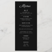 Flat Menu Hochzeit Minimalistisch modern. Menükarte (Vorderseite)