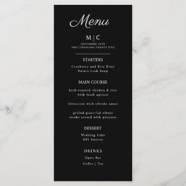 Flat Menu Hochzeit Minimalistisch modern. Menükarte