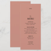 Flat Menu Hochzeit Minimalistisch modern. Menükarte (Vorne/Hinten)