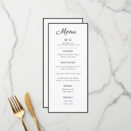 Flat Menu Hochzeit Minimalistisch modern. Menükarte