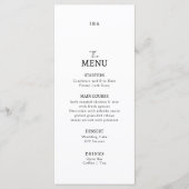 Flat Menu Hochzeit Minimalistisch modern. Menükarte (Vorderseite)