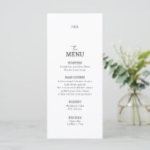 Flat Menu Hochzeit Minimalistisch modern. Menükarte (Stehend Vorderseite)