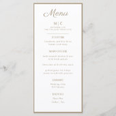 Flat Menu Hochzeit Minimalistisch modern. Menükarte (Vorderseite)