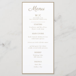 Flat Menu Hochzeit Minimalistisch modern. Menükarte