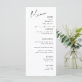 Flat Menu Hochzeit Minimalistisch modern. Menükarte (Stehend Vorderseite)