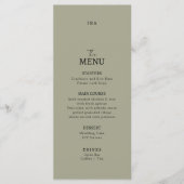 Flat Menu Hochzeit Minimalistisch modern. Menükarte (Vorderseite)