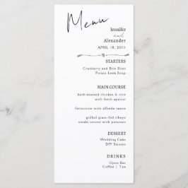 Flat Menu Hochzeit Minimalistisch moderne Kalligra Menükarte