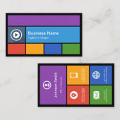 Flat Metro Style Design - Modern Colors Tiles Visitenkarte (Vorne/Hinten)