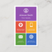 Flat Metro Style Design - Moderne, farbenfrohe Fli Visitenkarte (Rückseite)