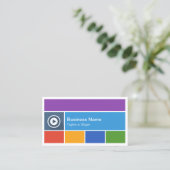 Flat Metro Style Design - Moderne, farbenfrohe Fli Visitenkarte (Stehend Vorderseite)