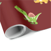 Flat Minimalistische Niedliche Dinosaurier auf Dun Geschenkpapier (Rolleneckpunkt)