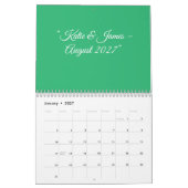 Flat Mint Green Background – Wedding Design Kalender (Jan 2027)