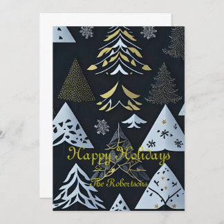 Flat Modern Elegante Urlaubskarte Feiertagskarte