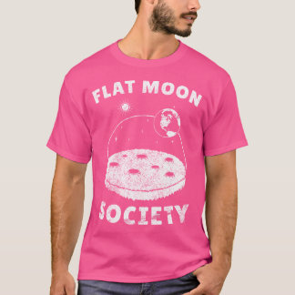 Flat Moon-Landing Society Planet Globe Sarcasm Spa T-Shirt