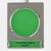 Flat Neon Green Background – School Texture Banner-Ornament Silber (Vorderseite)