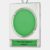 Flat Neon Green Background – School Texture Banner-Ornament Silber (Links)