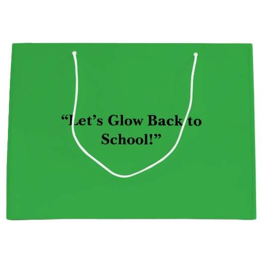 Flat Neon Green Background – School Texture Große Geschenktüte (Vorderseite)