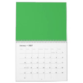 Flat Neon Green Background – School Texture Kalender (Jan 2027)