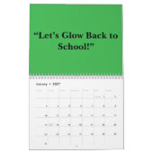 Flat Neon Green Background – School Texture Kalender (Jan 2027)
