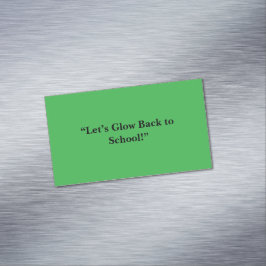 Flat Neon Green Background – School Texture Magnetische Visitenkarte