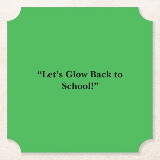 Flat Neon Green Background – School Texture Untersetzer (Vorderseite)