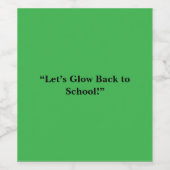 Flat Neon Green Background – School Texture Weinetikett (Einzelnes Label)
