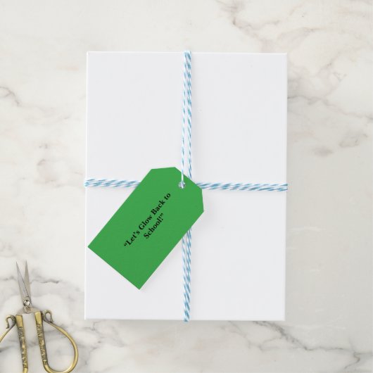 Flat Neon Green Background - Schultextur Geschenkanhänger (Mit Garn)