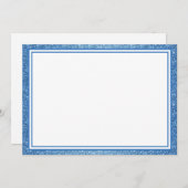 Flat Note Card Blue Glitzer Border Mitteilungskarte (Vorne/Hinten)