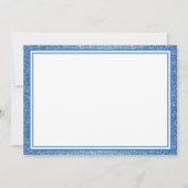 Flat Note Card Blue Glitzer Border Mitteilungskarte (Vorderseite)