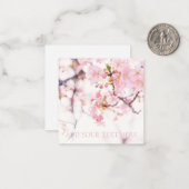 FLAT NOTE CARD : CHERRY BLOSSOM BRANCH MITTEILUNGSKARTE (Vorderseite/Rückseite Beispiel)
