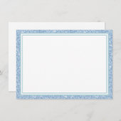 Flat Note Card Light Blue Glitzer Border Mitteilungskarte (Vorne/Hinten)