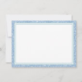 Flat Note Card Light Blue Glitzer Border Mitteilungskarte (Vorderseite)