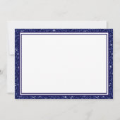Flat Note Card Navy Blue Glitzer Border Mitteilungskarte (Vorderseite)