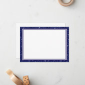 Flat Note Card Navy Blue Glitzer Border Mitteilungskarte (Vorderseite/Rückseite Beispiel)