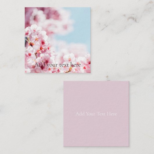 FLAT NOTE CARD : SAKURA : CHERRY BLOSSOMS MITTEILUNGSKARTE (Vorne/Hinten)