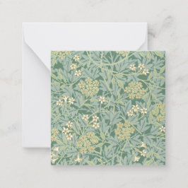 FLAT NOTE CARD : WILLIAM MORRIS : JASMINE MITTEILUNGSKARTE