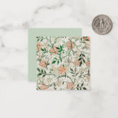 FLAT NOTE CARD : WILLIAM MORRIS : JASMINE MITTEILUNGSKARTE (Vorderseite/Rückseite Beispiel)