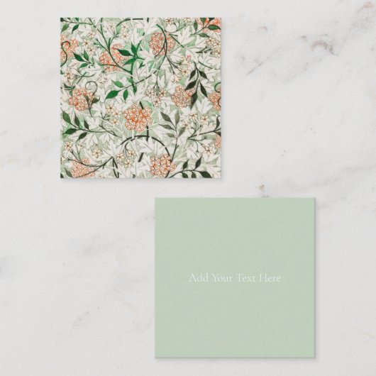 FLAT NOTE CARD : WILLIAM MORRIS : JASMINE MITTEILUNGSKARTE (Vorne/Hinten)