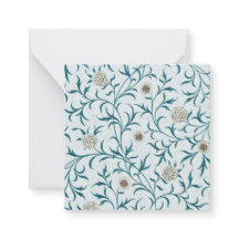 FLAT NOTE CARD : WILLIAM MORRIS : POMEGRANATE NICH
